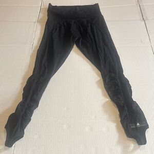 Stella McCartney Adidas black Leggings with partial foot insert fold over waist